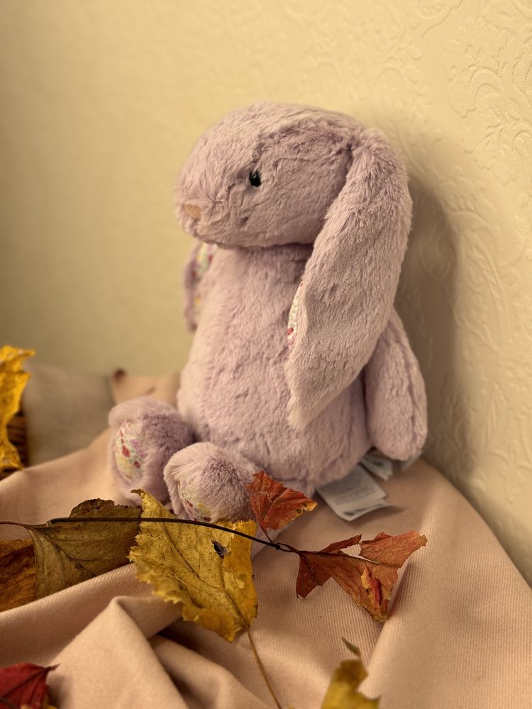 Мяка іграшка Кролик Jellycat 31см, фіолетовий