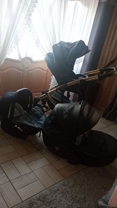 Wózek wielofunkcyjny czarny złoty  junama diamond