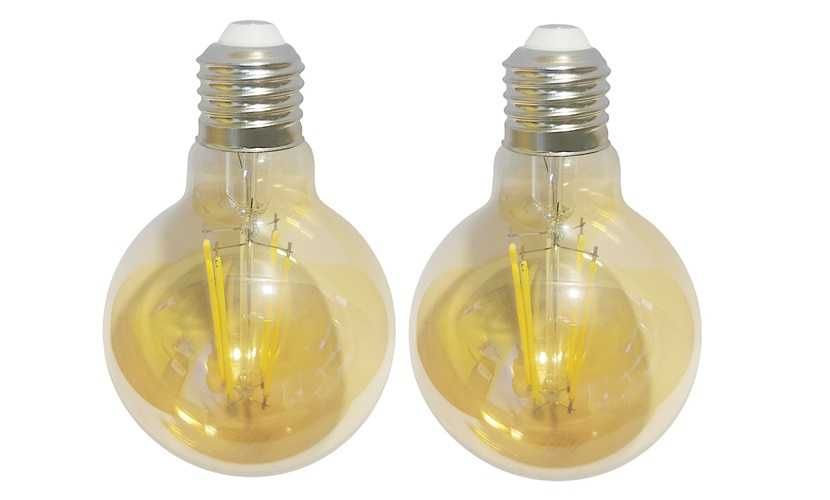 Lampy retro 2 szt z kablem + ciepłe żółte 2 szt żarówki E27 dekoracje