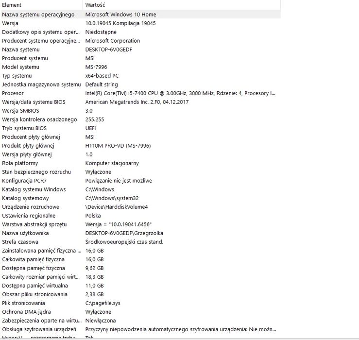 Komputer rtx1070 procesor 7400 16gb ram