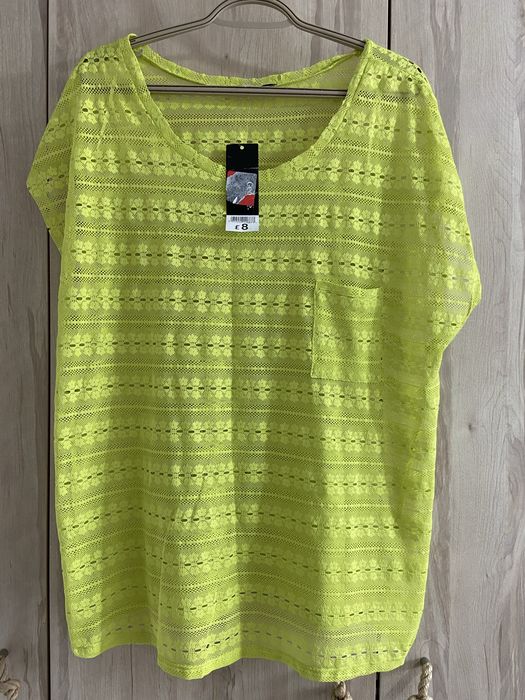 George 48 4XL zielona  limonka bluzka ażurowa narzutka nowa z metką