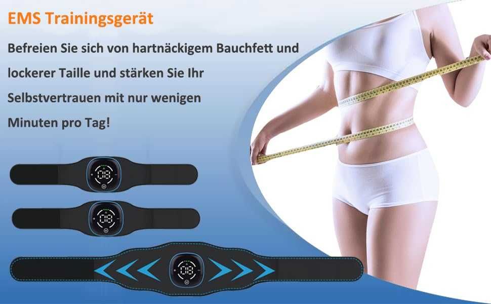 Urządzenie treningowe EMS Yonars, ABS Trainer, stymulator, pas+opaski