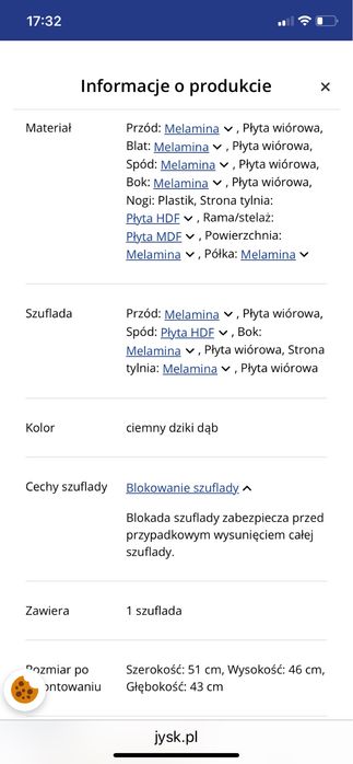 Szafka nocna Jysk Vedde