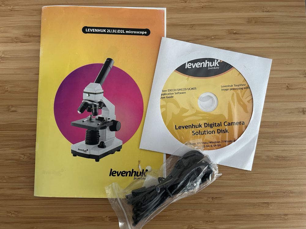 Mikroskop Levenhuk 2L/3L/D2L oraz preparaty biologiczne