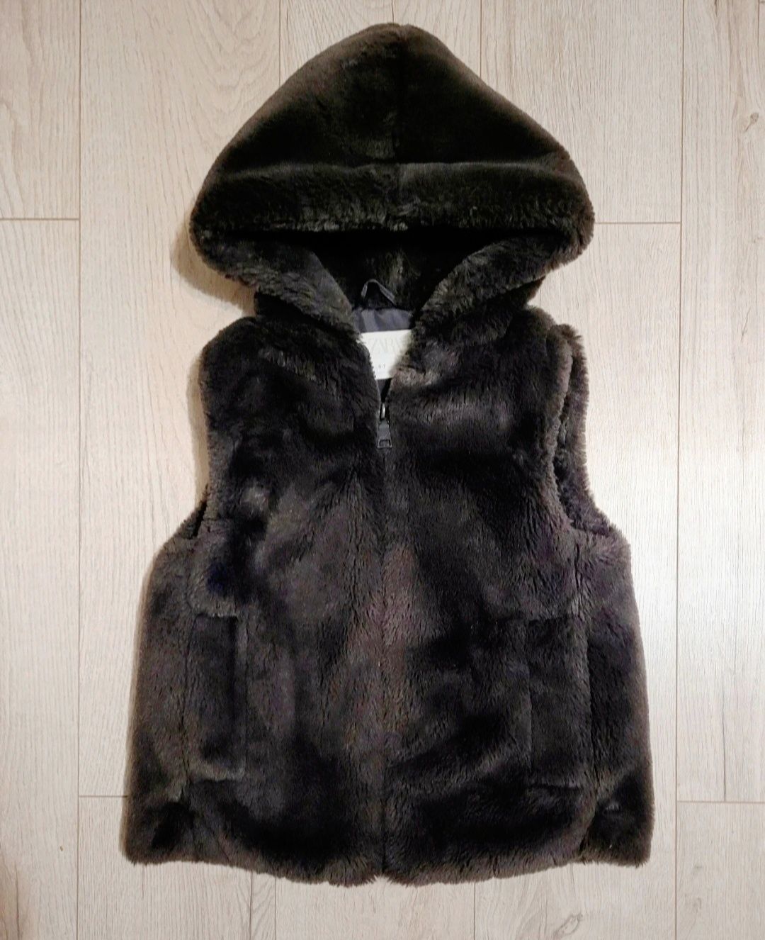 Zara 120 122 nowy futerkowy bezrękawnik kamizelka futerko