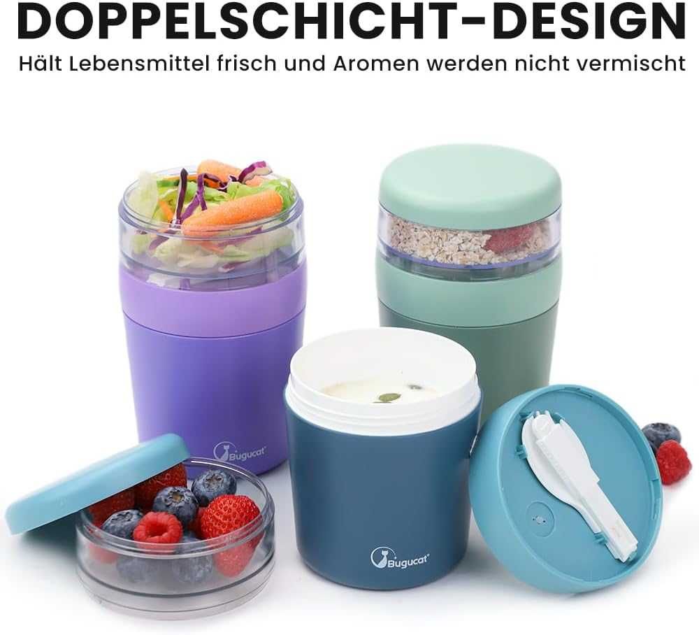 Bugucat Kubek na musli, kubki na jogurt 650ml