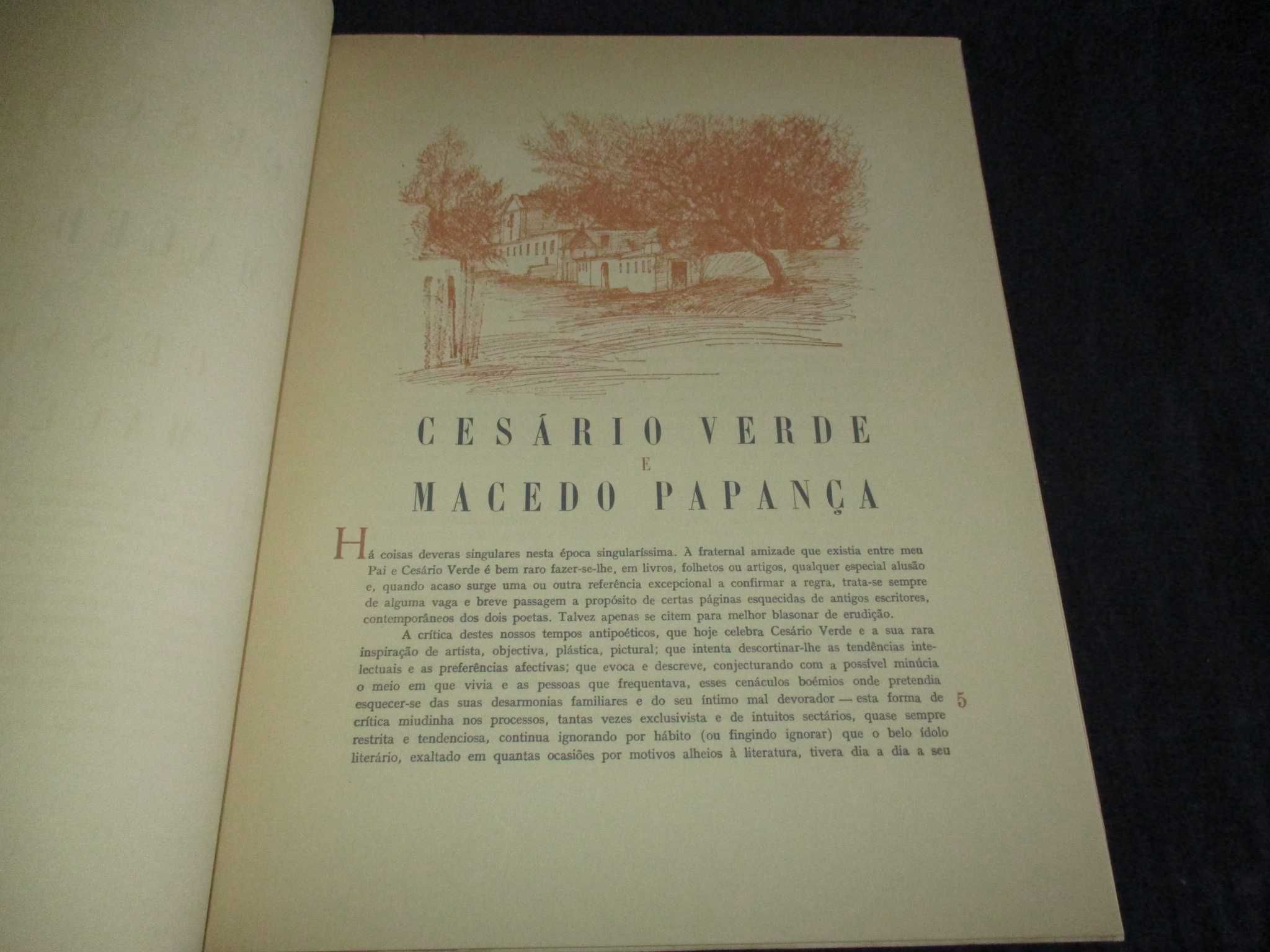 Livro Cesário Verde e Macedo Papança Alberto de Monsaraz Autografado