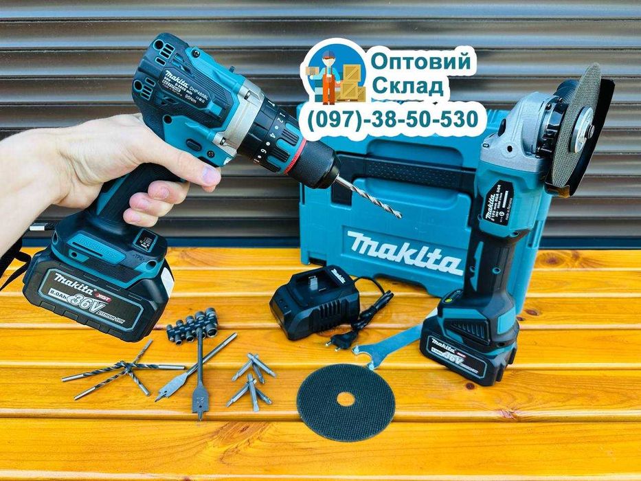 Акумуляторний Набор 2/1 Makita DGA504 XGT + Шуруповерт DHP485 XGT 36/8