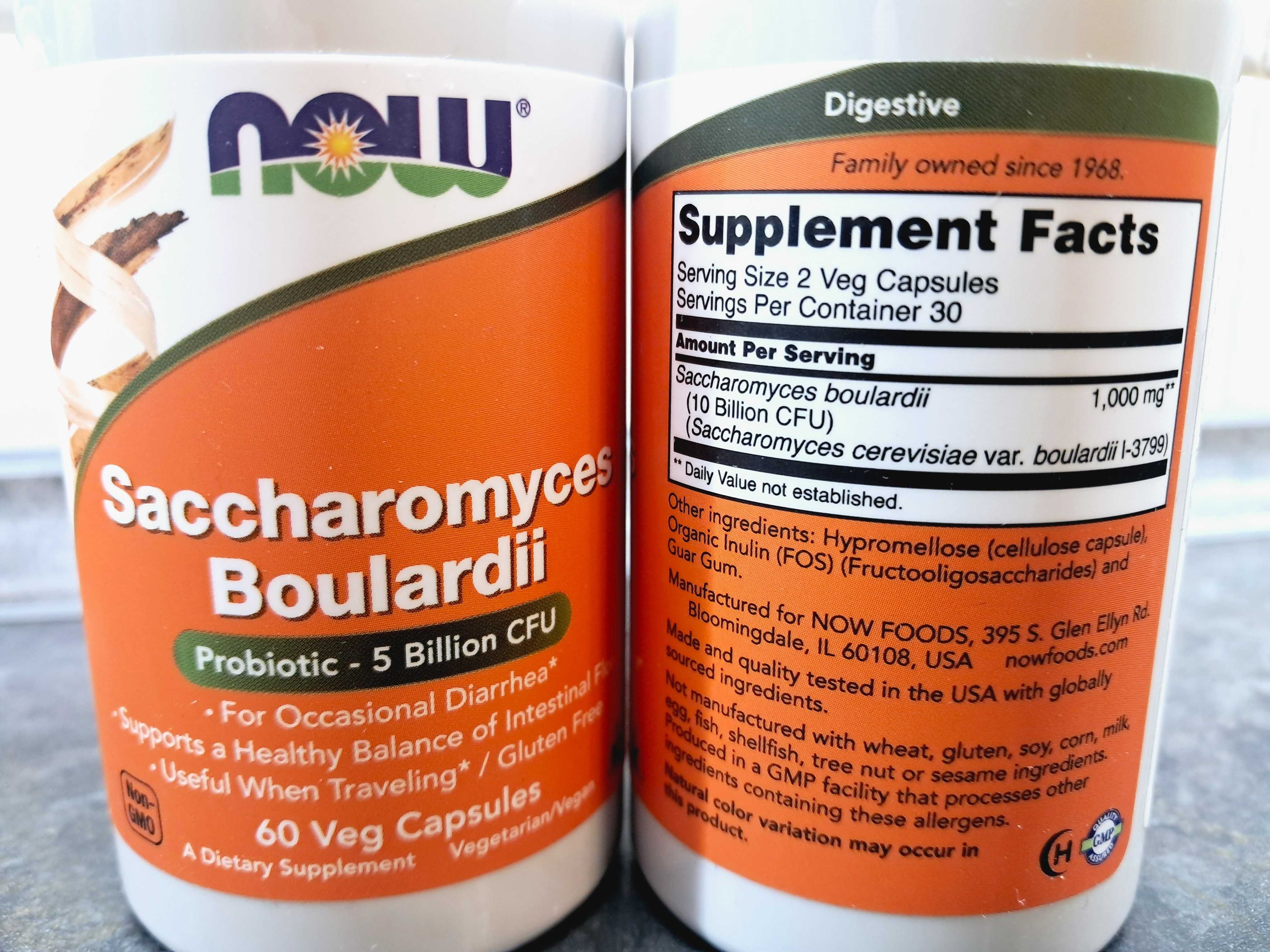 Now Foods, Saccharomyces Boulardii (60 капс) буларди пробиотики 5 млрд