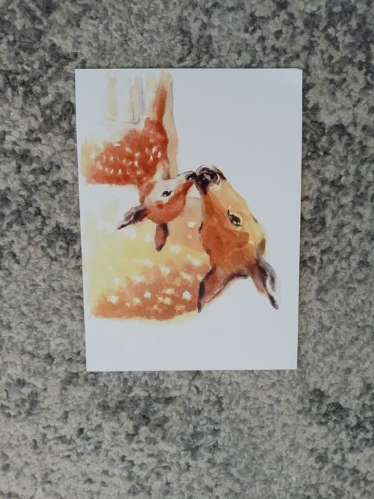 Mały słodki plakat do pokoju dziecka! 13*18 cm sarny sarenki zwierzęta