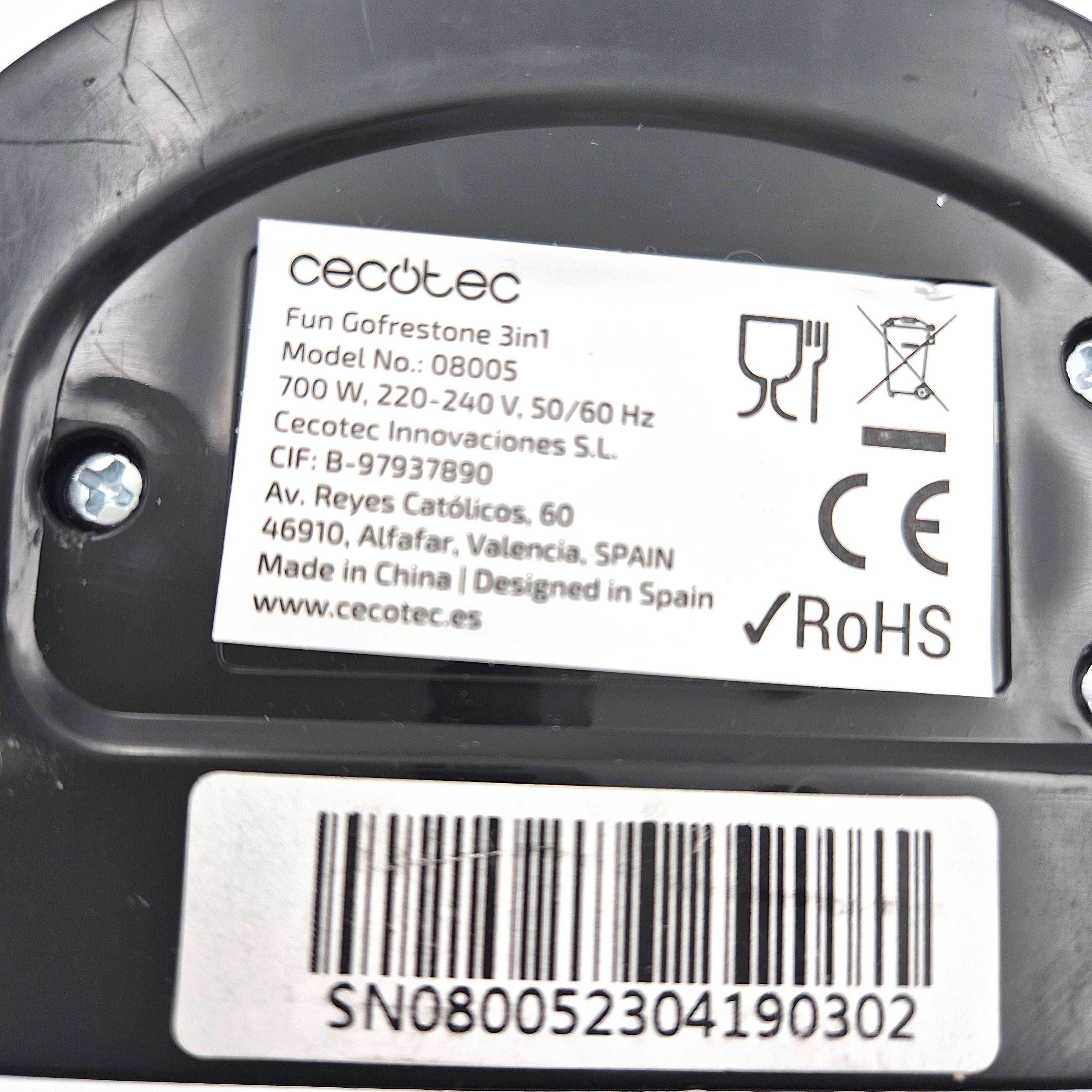 Gofrownica Cecotec fun Gofrestone  3 w 1