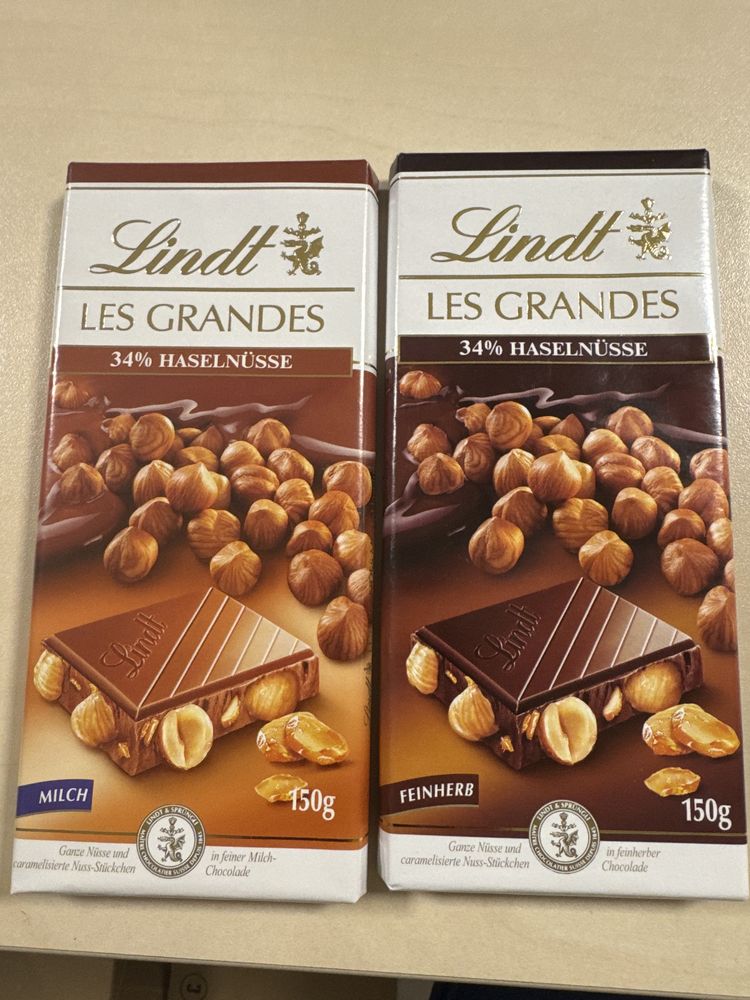 Безлактозний і звичайний шоколад Ritter sport lindt Choceur шок. паста