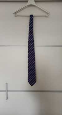 Fioletowy krawat męski w paski
