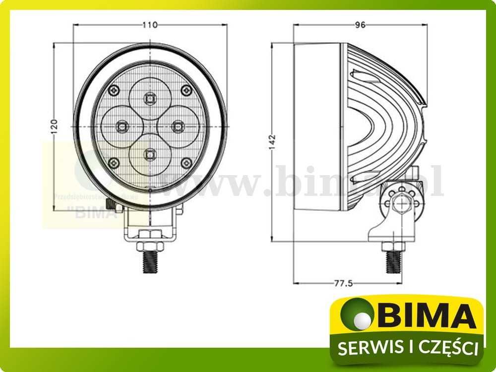 Lampa LED reflektor w dach John Deere 6930 Bardzo mocna Szperacz 6110M