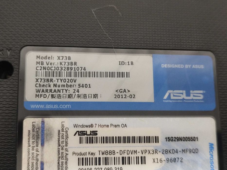 Розбір ноутбуків ASUS X73B + ASUS X72D + ASUS X70A