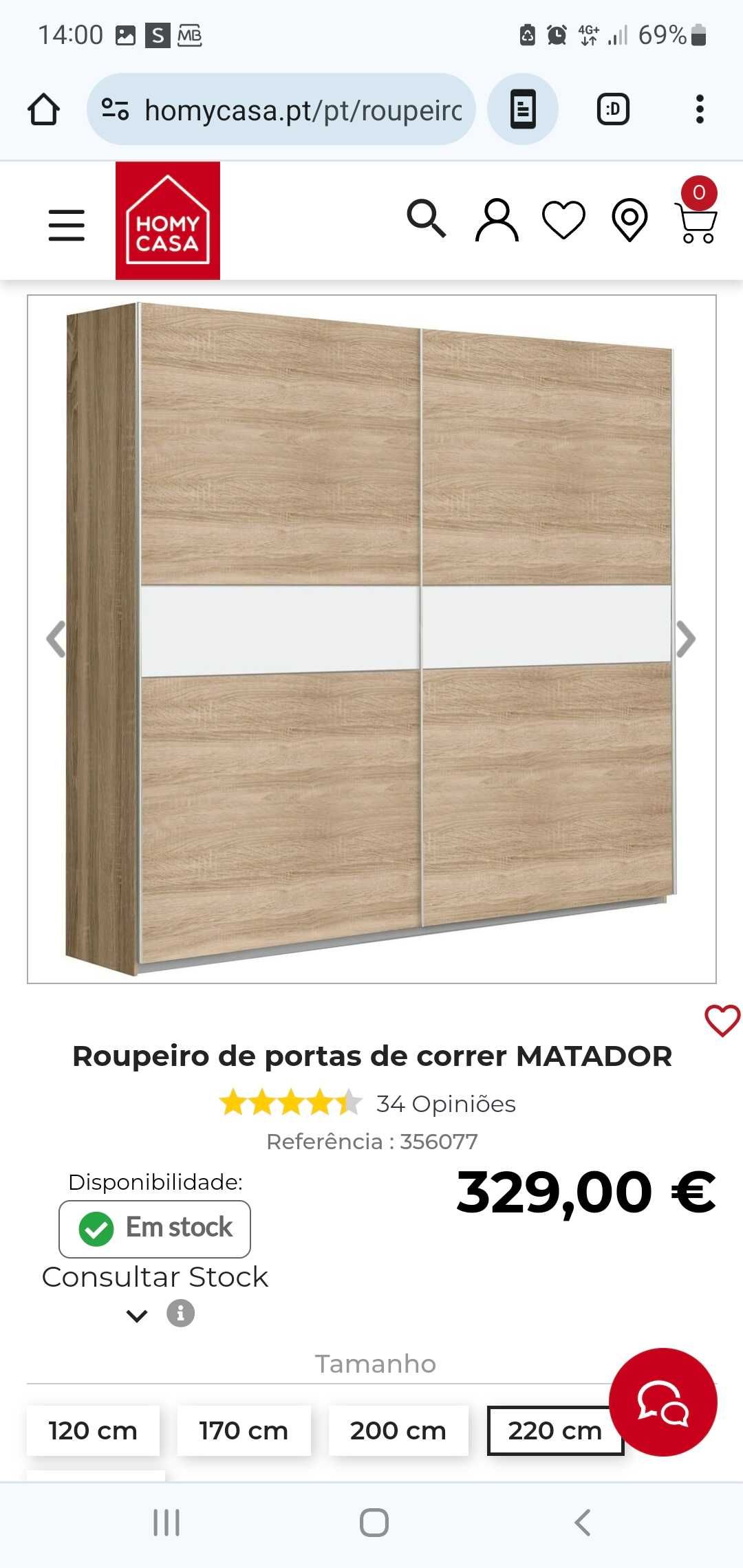 Roupeiro de 2 portas