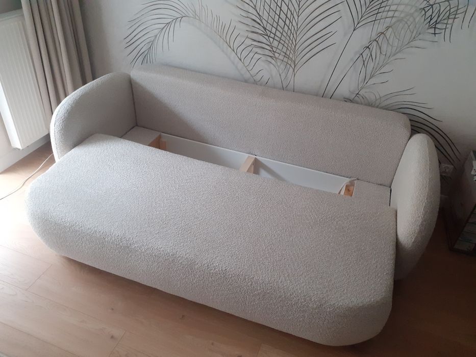 Sofa kanapa nowa rozkładana, wzór baranek