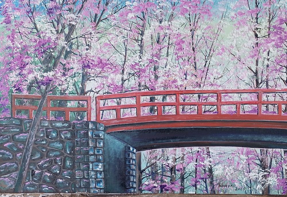 Картина " Сакура  "(полотно , олія) , 40см*60см