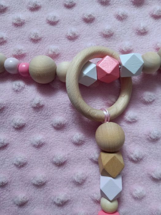 Łańcuch sensoryczny do wózka dla dziewczynki PINK Handmade