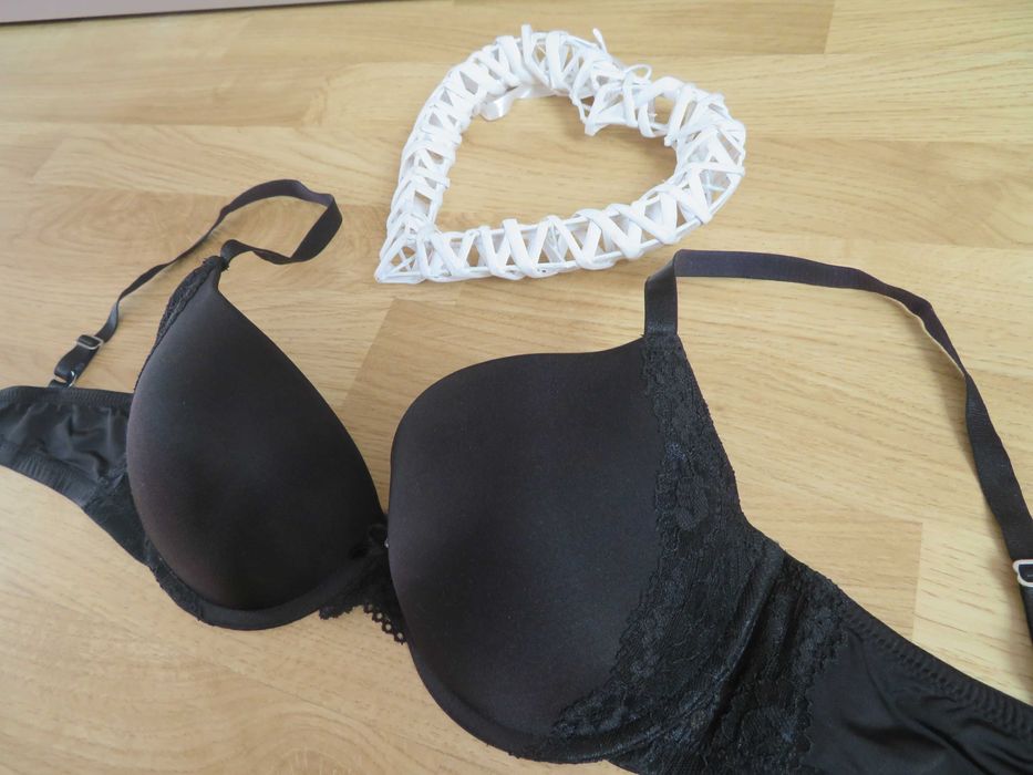 H&M biustonosz stanik PUSH UP Koronka, j.NOWY, 75D 75 D