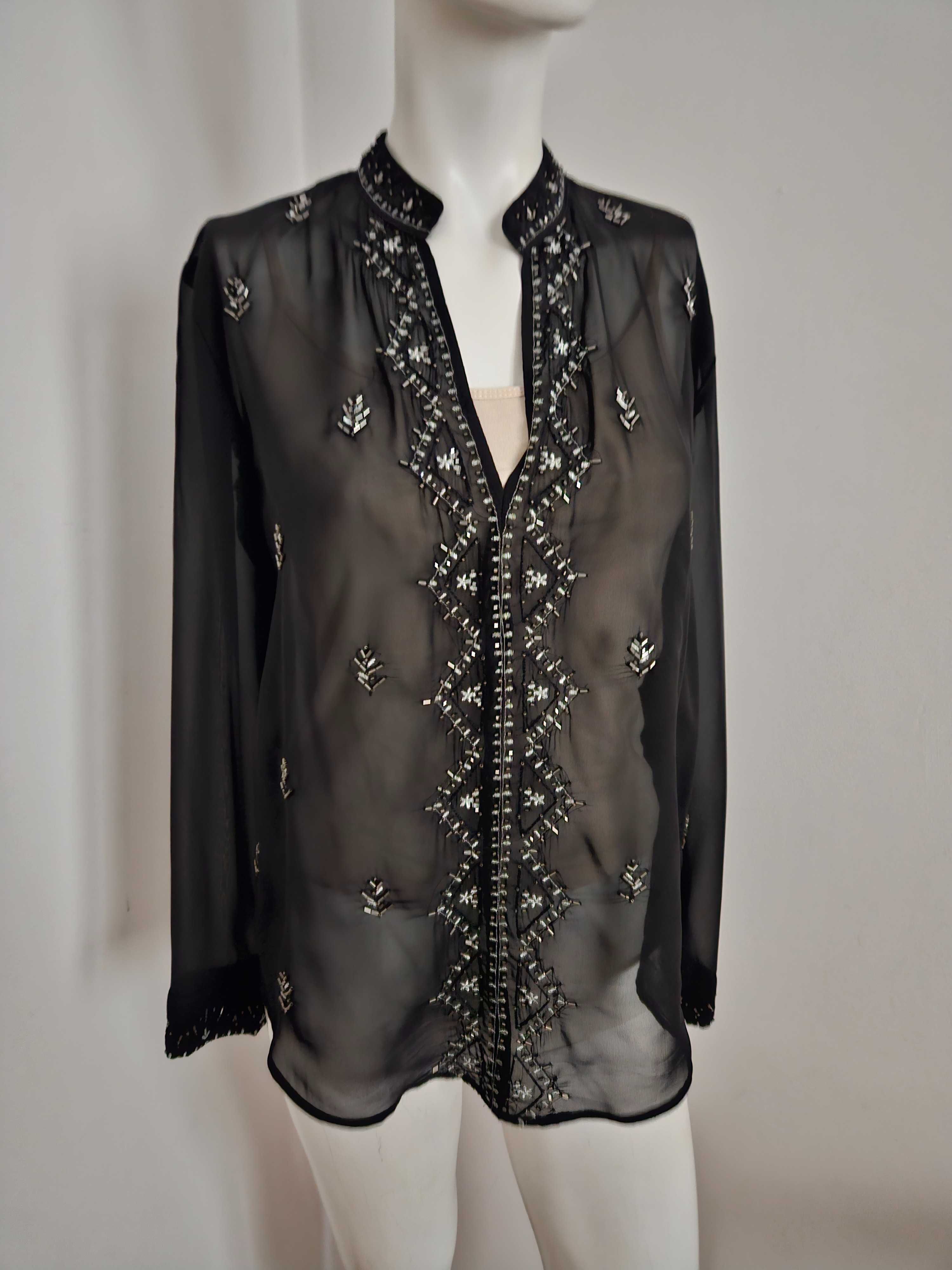 Czarna koszula szyfonowa boho Zara XS 34 Nowa