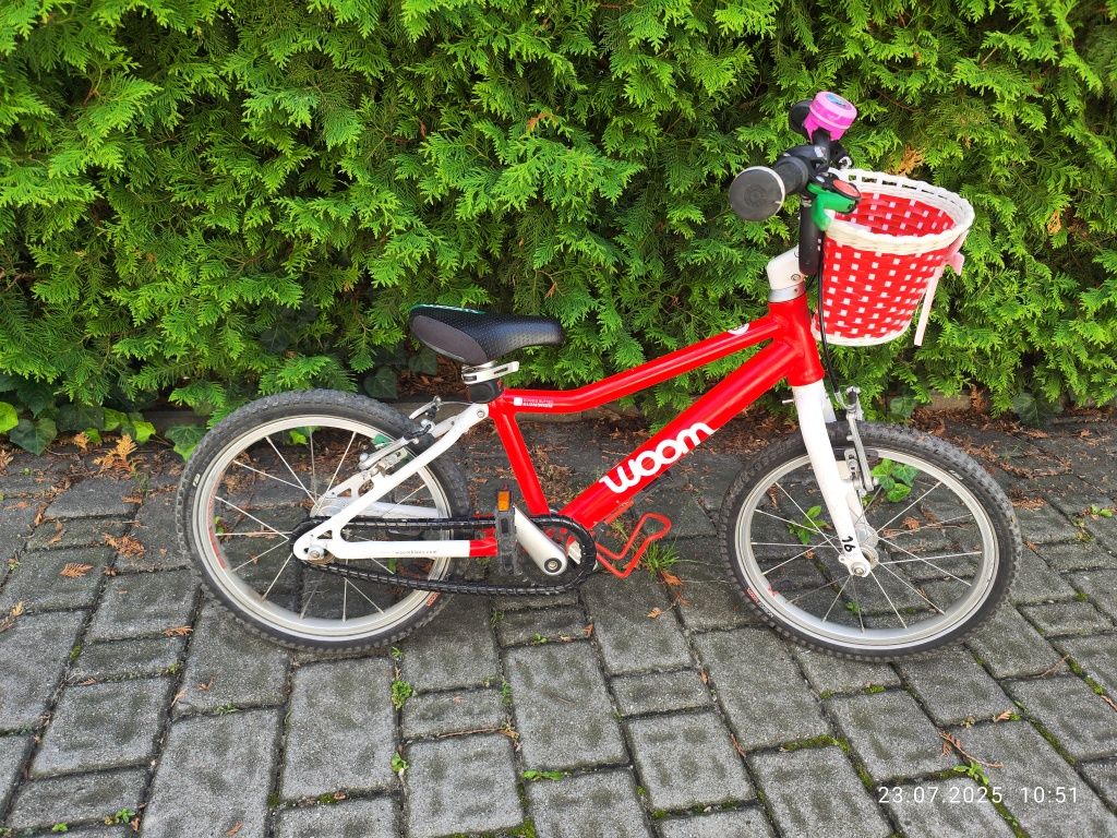 Woom 3 rower rowerek dla dzieci 16" cali wysyłka czerwony