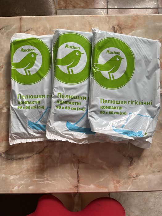 Пелюшки гігієнічні компактні 90х60 см Auchan