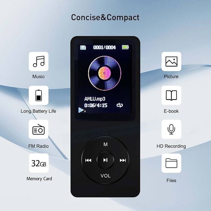 MP3/MP4 плеєр з кольоровим екраном і картою пам’яті 32GB