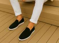 Loafersy 44 czarne 100% zamsz