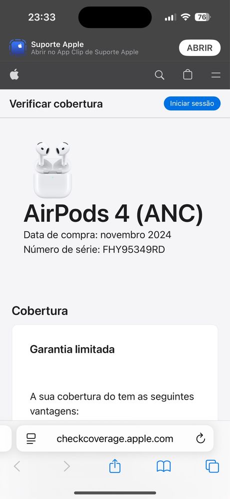 Airpods 4 com cancelamento de ruído