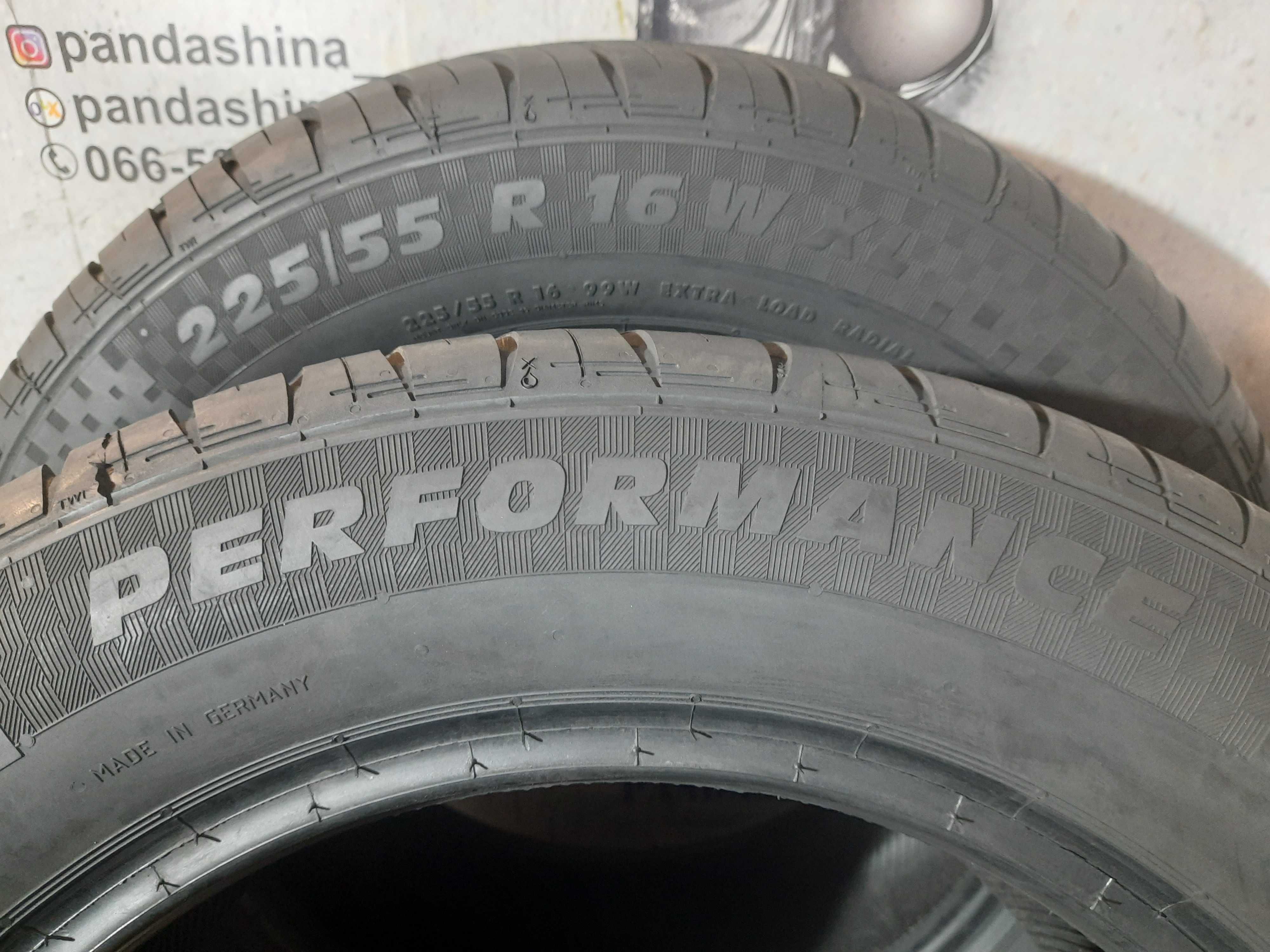 Шини 8мм 225/55 R16 SPORTIVA Perfomance, 99W б/у літо склад