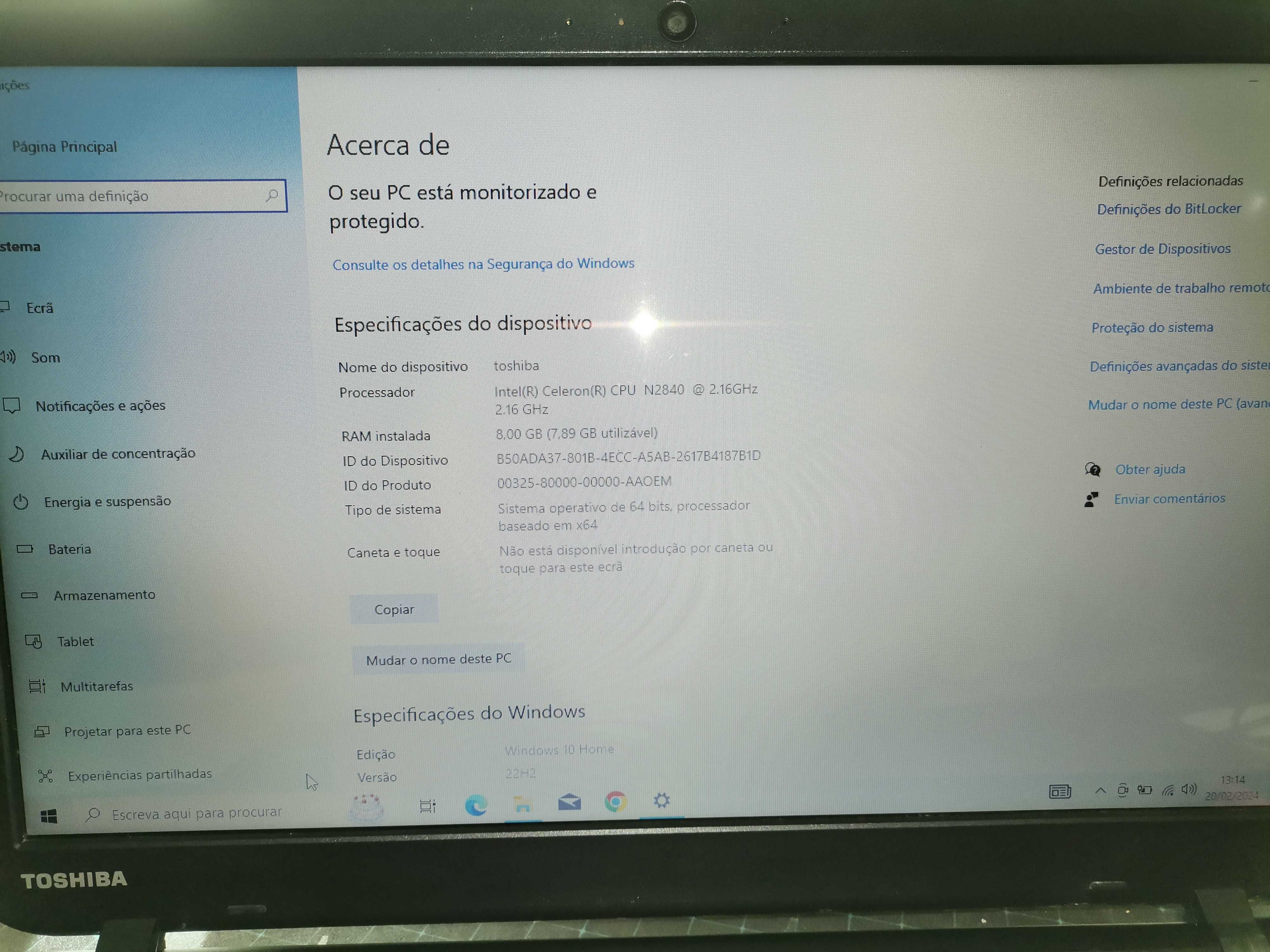 Toshiba Satellite  8gb RAM