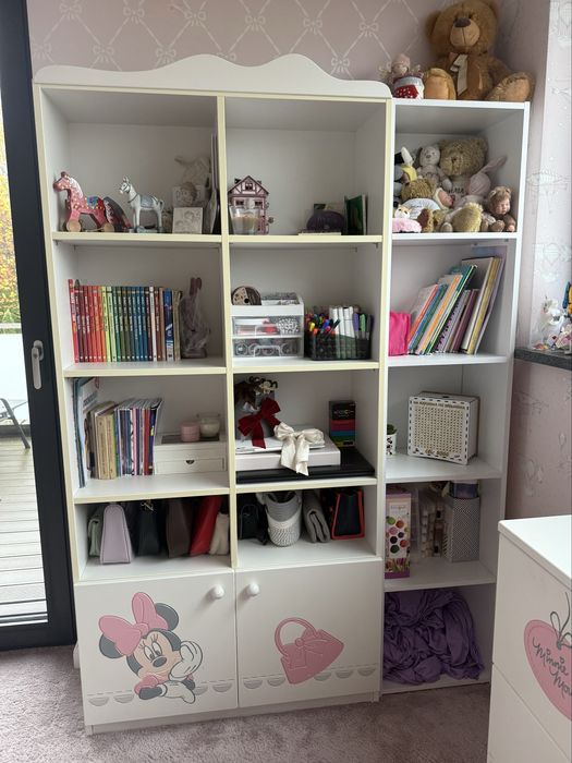 Zestaw mebli MEBLIK dla dziewczynki Regał, komoda, skrzynia