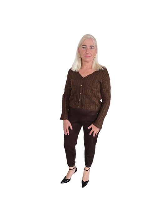 Spodnie bojówki zamszowe VELVET MOVE czekoladowe Velsatino rozmiar M