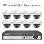 Kit Vídeo Vigilância 8 Câmaras DOME 3MP * POE * Controlo Remoto * APP