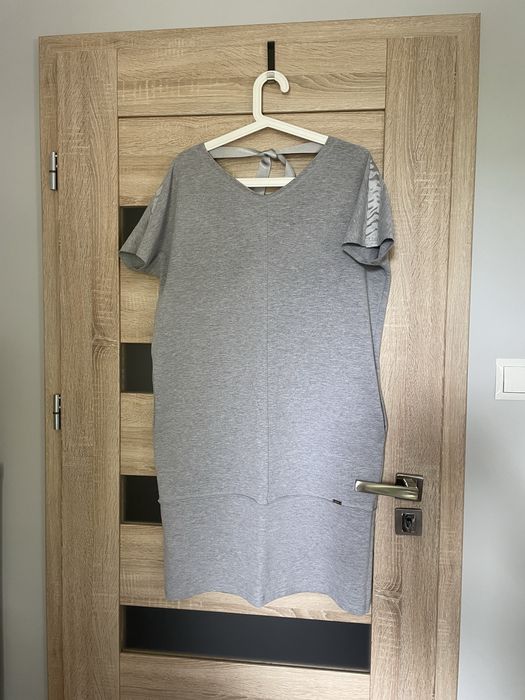 PRONTO MODA szara bawelniana sukienka r 42