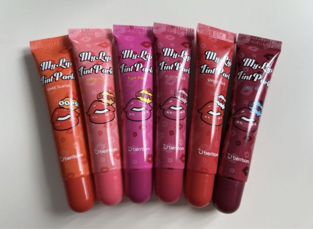 Berrisom Oops! My Lip Tint Paek 6 szt. koreański tint do ust peel-off