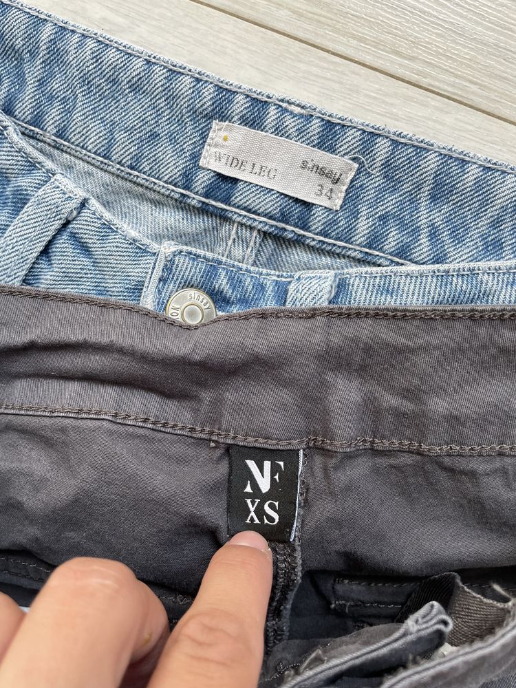 Spodnie, jeansy damskie  2 szt XS cargo, bojówki