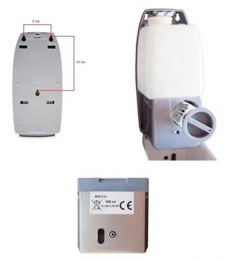 Bisk Dozownik mydła automatyczny 500 ml srebrny/satynowy mat