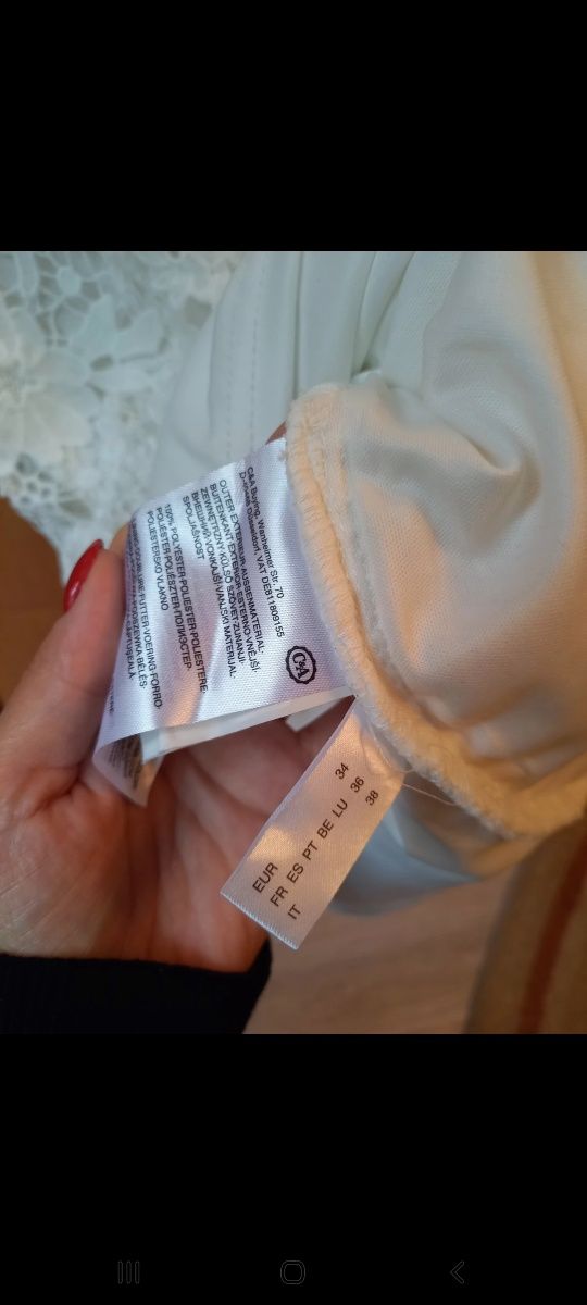 Biała sukienka koronkowa C&A rozmiar 34