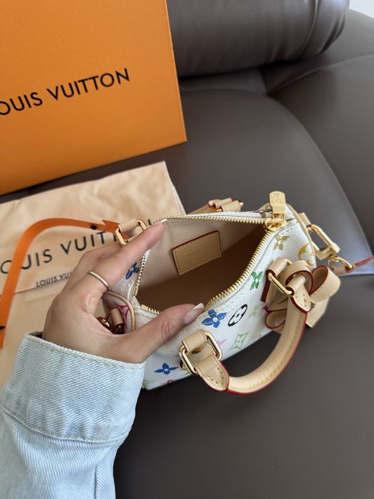 Сумка Louis Vuitton x Takashi Murakami | Nano Speedy Monogram White