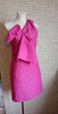 Sukienka z kokardą ,różowa,fuksja Mango