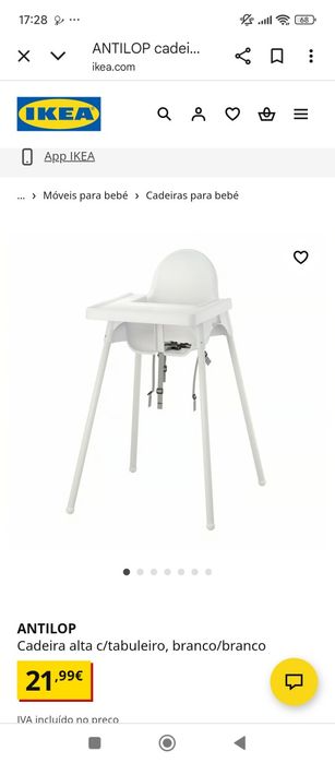 Cadeira de refeição IKEA