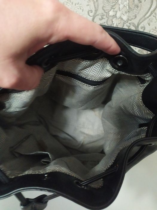 Стильна чорна жіноча сумка з екошкіри, женская сумочка