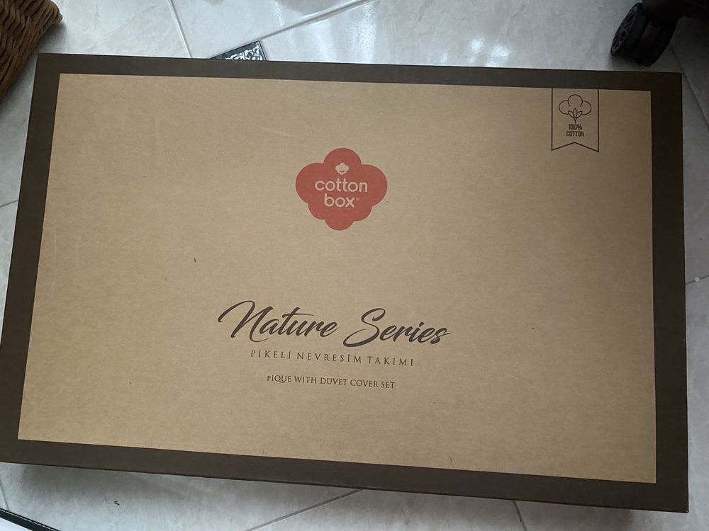 Постільна білизна бежева з покривалом піке COTTON BOX