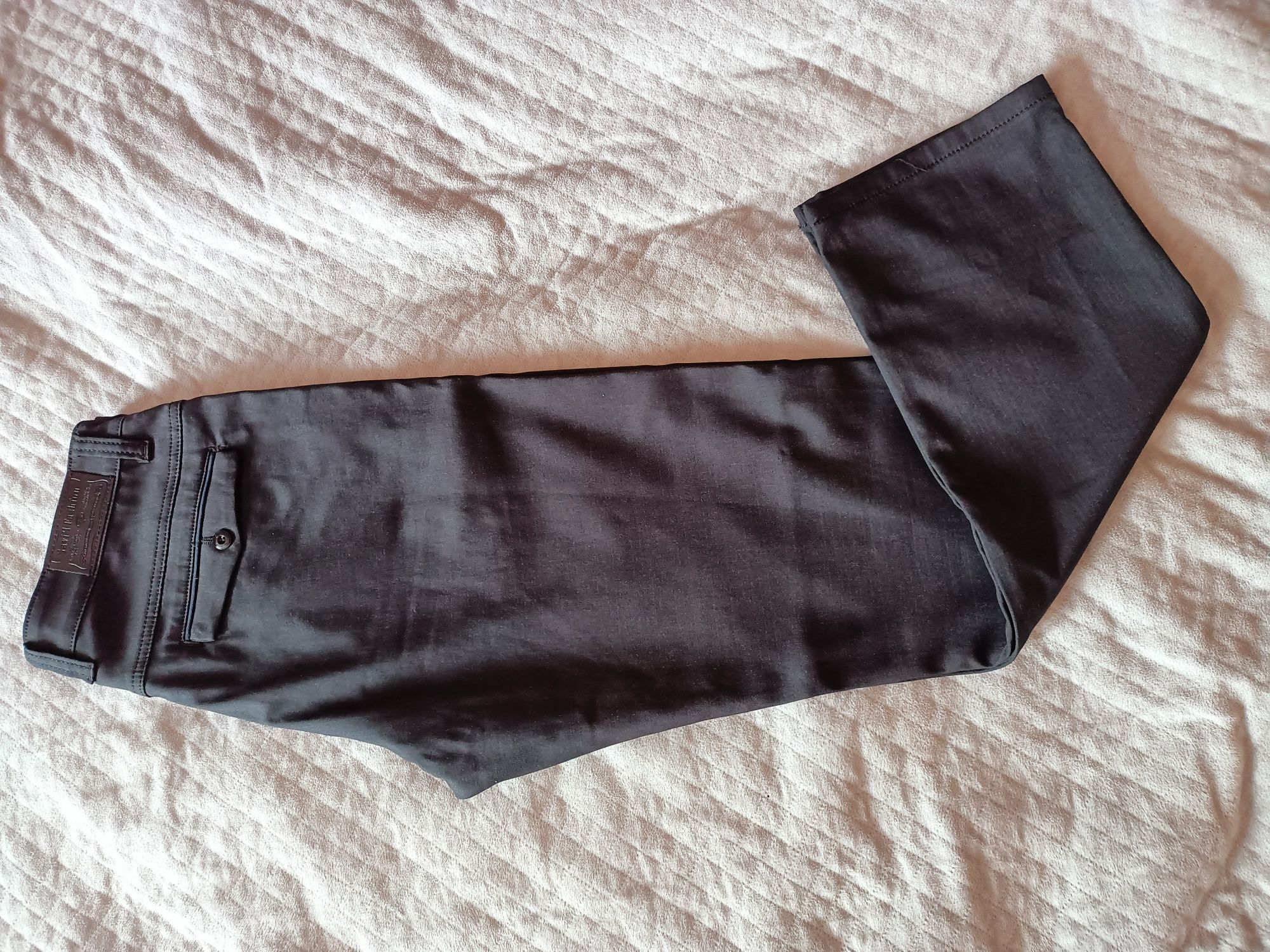 Eleganckie czarne spodnie męskie L