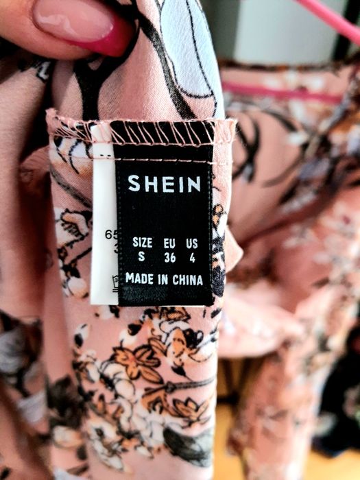 Sukienka boho w kwiaty kopertowa asymetryczna Shein rozmiar S-36