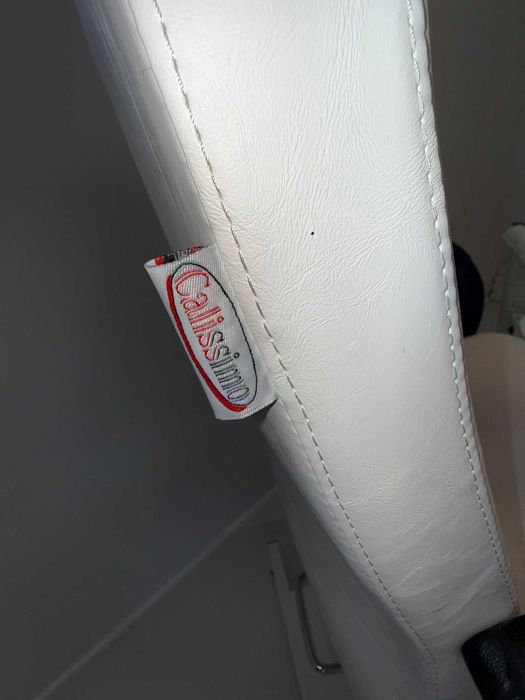 Fotel kosmetyczny do pedicure z brodzikiem do moczenia stóp spa biały