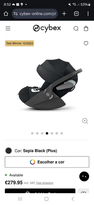 Cadeira auto Cybex como nova