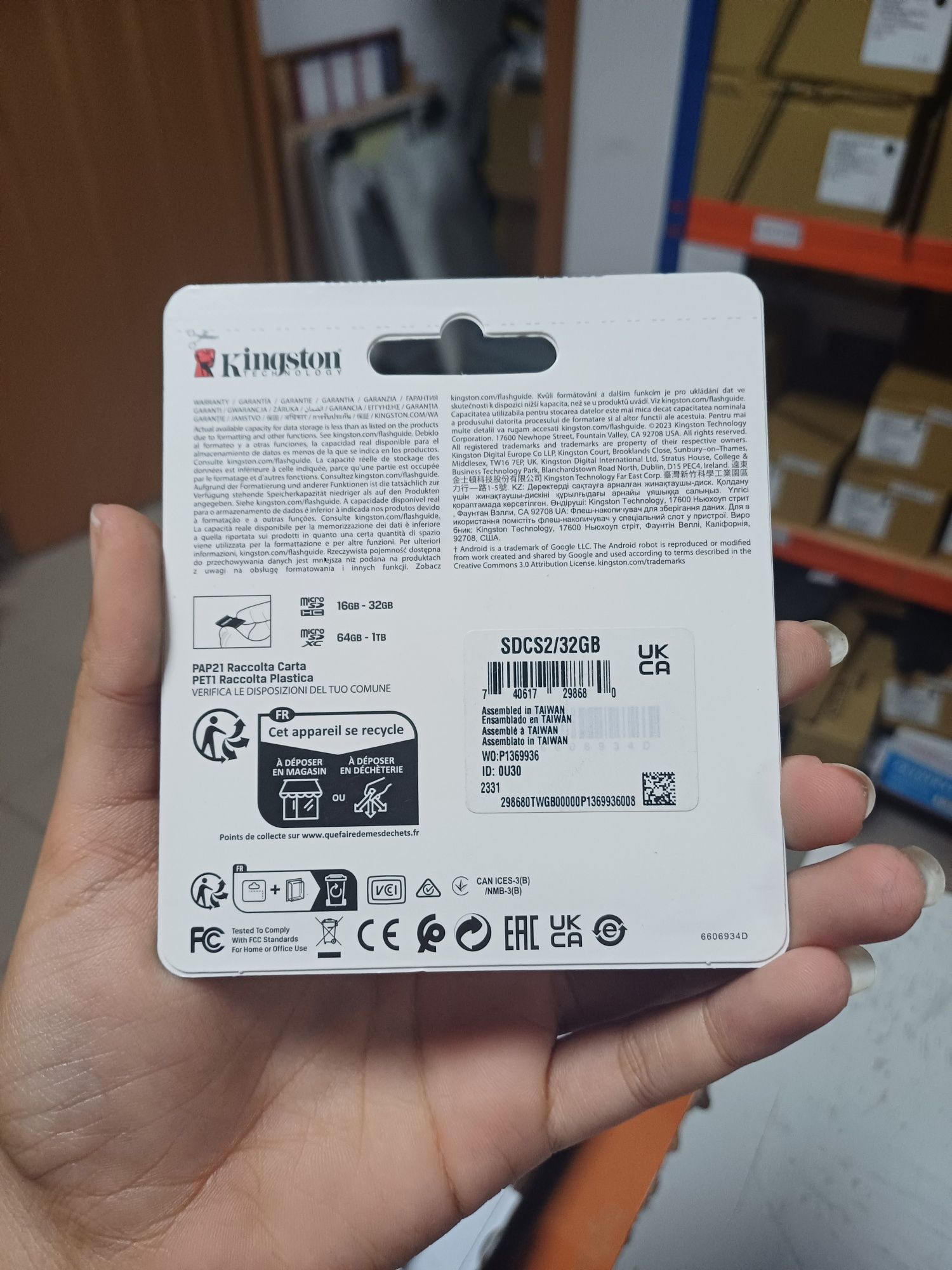 Cartão de memória 32GB